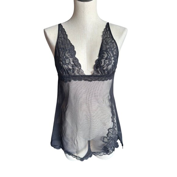 Vintage 2004 Victoria’s Secret Lace Sheer Rhinestone Slip size Medium - Picture 5 of 10